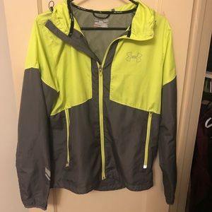 Neon and grey under armour reflective windbreaker